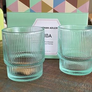 JONATHAN ADLER GLASS SET of 2